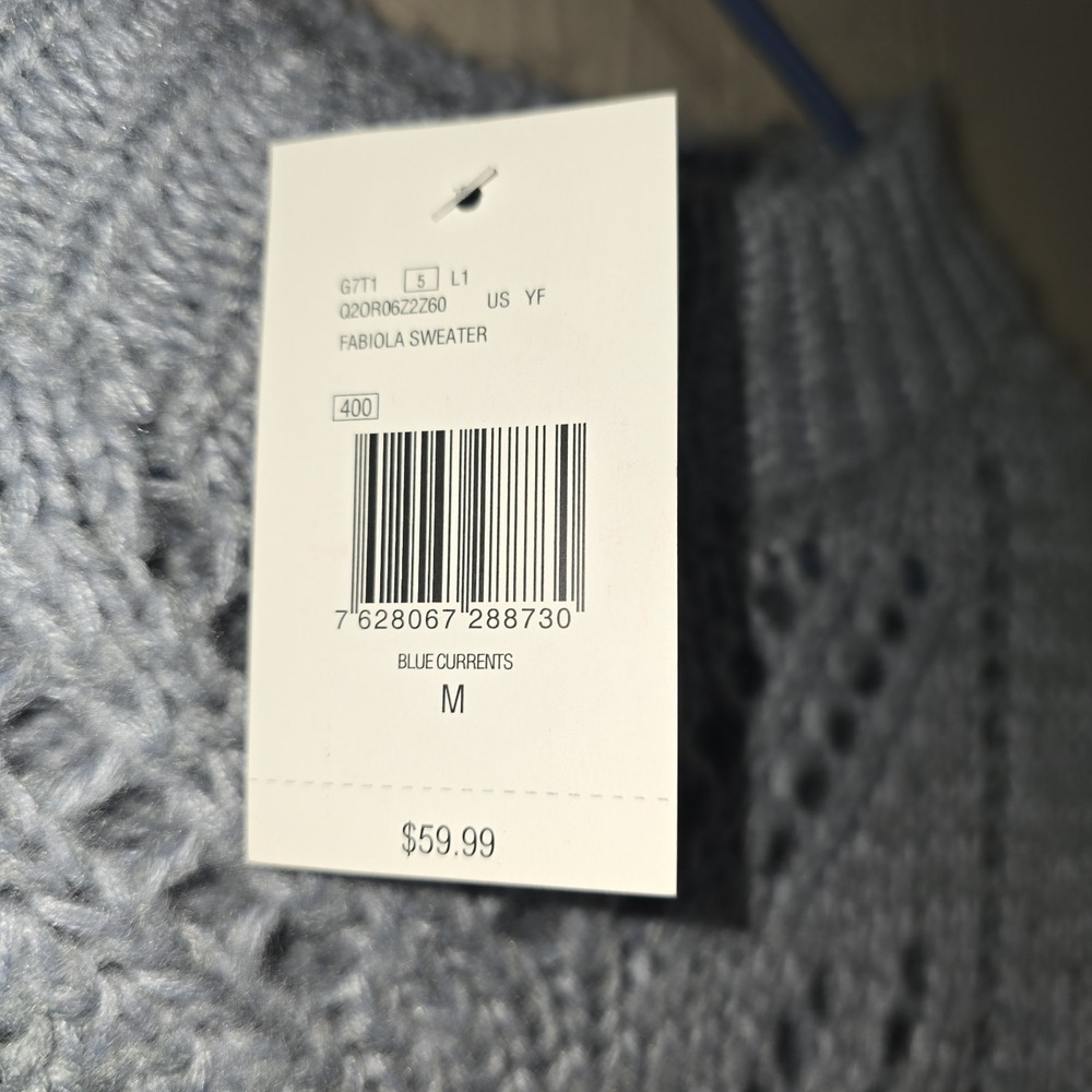 NWT Guess cable knit Chunky gray  sweater Womens Medium - Picture 4 of 8